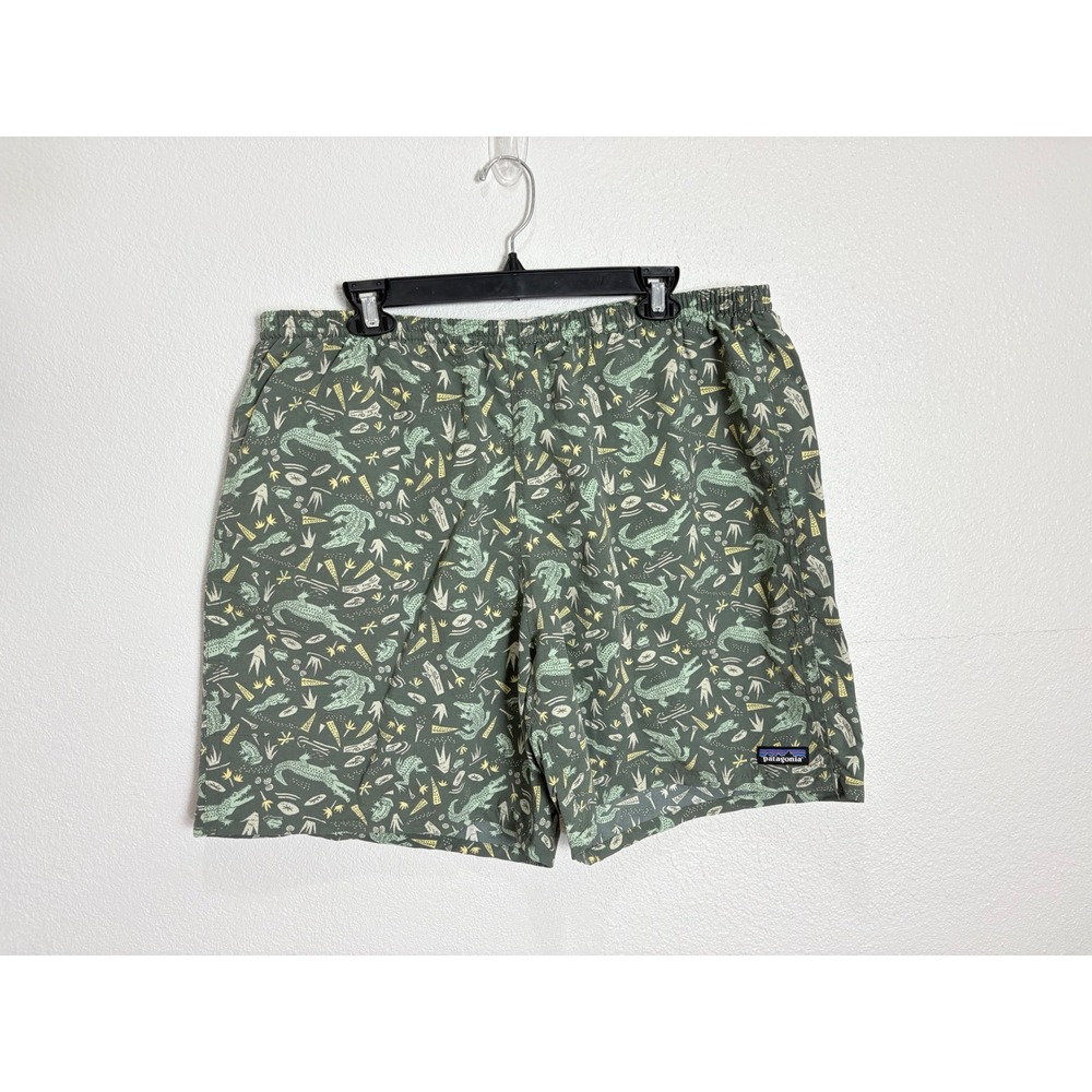 Patagonia Green Alligator 6" Inseam Baggies Shorts w/ Liner Size XL Swimtrunks